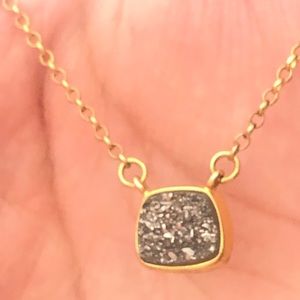 Sterling Silver Ágata Drusy Natural Necklace